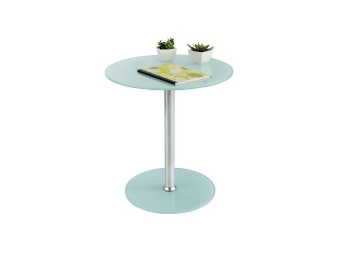Safco Glass Accent Table - White