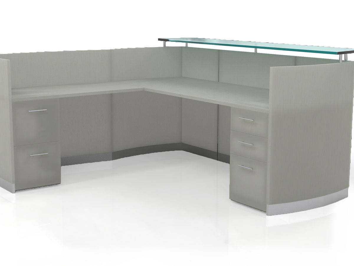 Mayline - Medina L-Shape Reception Desk with Return BBF & FF