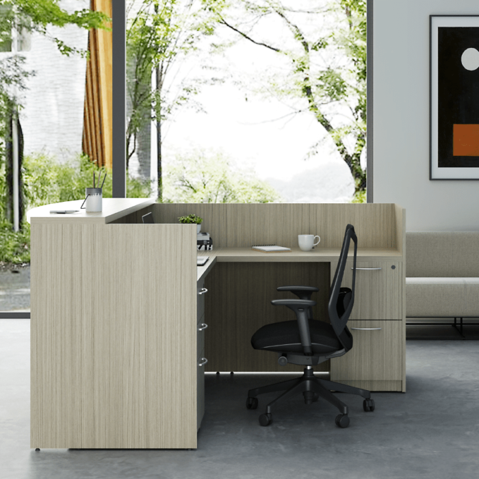 This is a picture of an OFW TL Series 9 office desk setup.