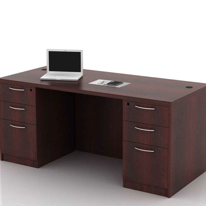 OFW TL Double Pedestal Desk with BBF 30x66