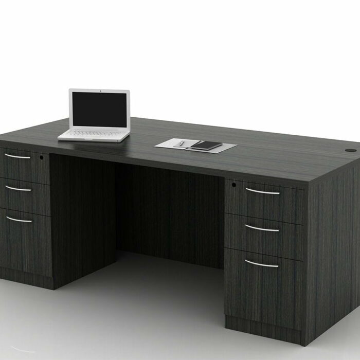 OFW TL Double Pedestal Rectangular Desk with BBF 36x72