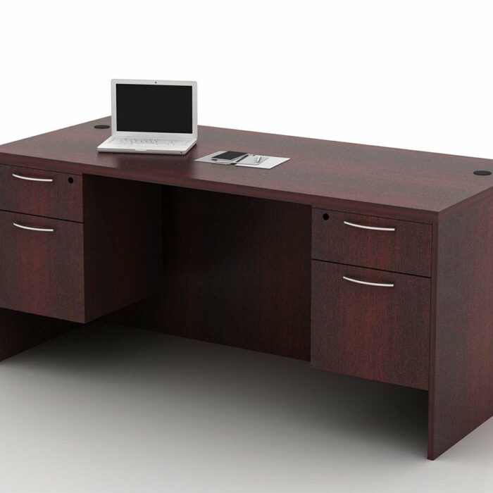 OFW TL Double Pedestal Desk with BF 30x66