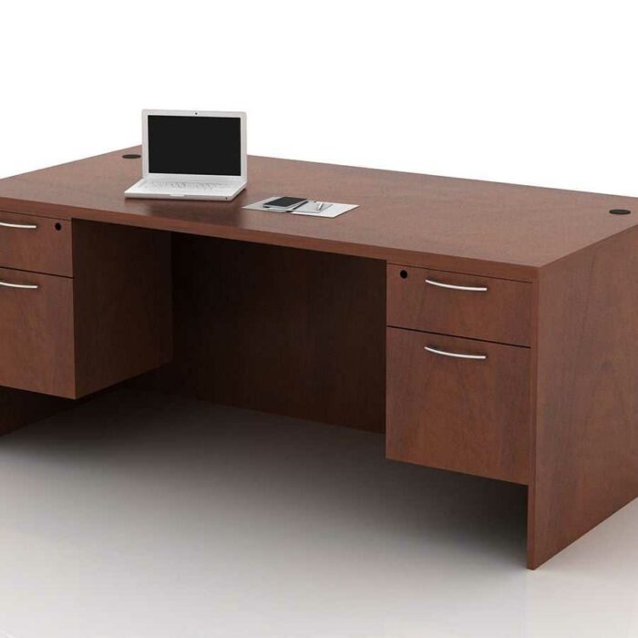 OFW TL Double Pedestal Rectangular Desk with BF 36x72