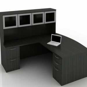 OFW TL L-Shape Desk with Glass Hutch BBF & FF 36x72