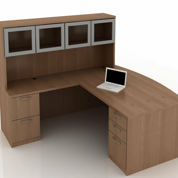 OFW TL L-Shape Desk with Glass Hutch BBF & FF 36x72