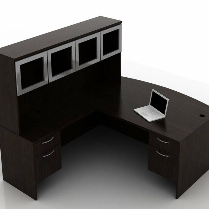 OFW TL L-Shape Desk with Glass Hutch BF 36x72