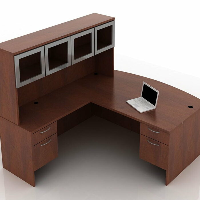 OFW TL L-Shape Desk with Glass Hutch BF 36x72