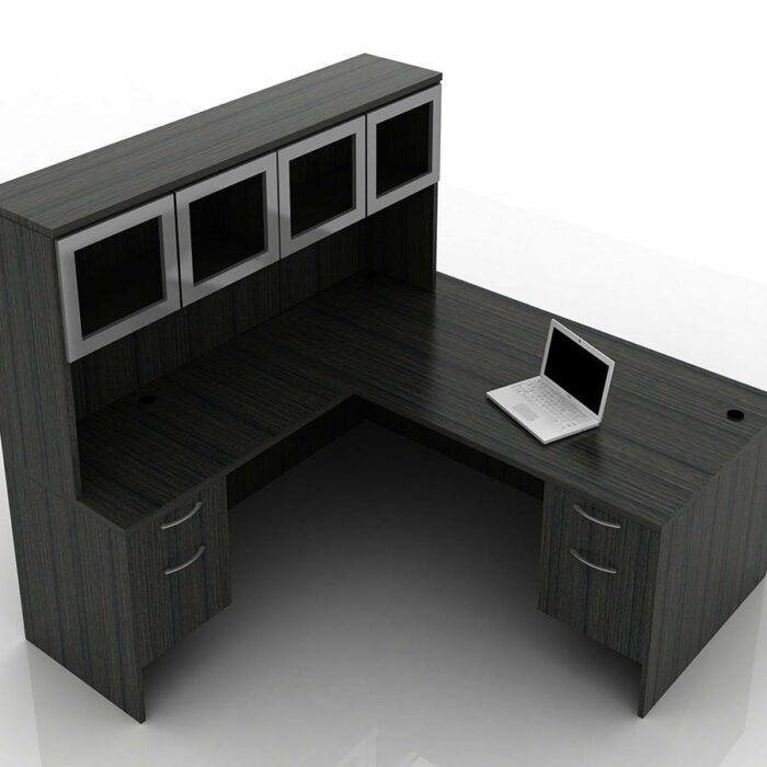 OFW TL L-Shape Rectangular Desk with Glass Hutch BF 36x72