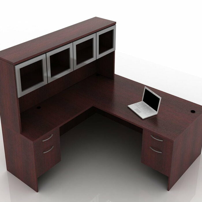 OFW TL L-Shape Rectangular Desk with Glass Hutch BF 36x72