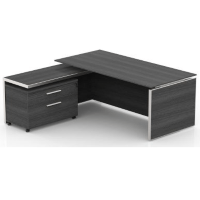 This is a picture of an OFW VL L-Shape Laminate Top Executive Desk.