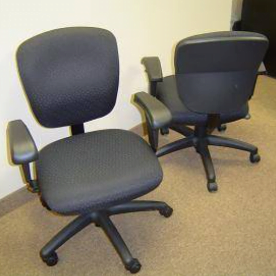 This is a picture of a used desk chair.