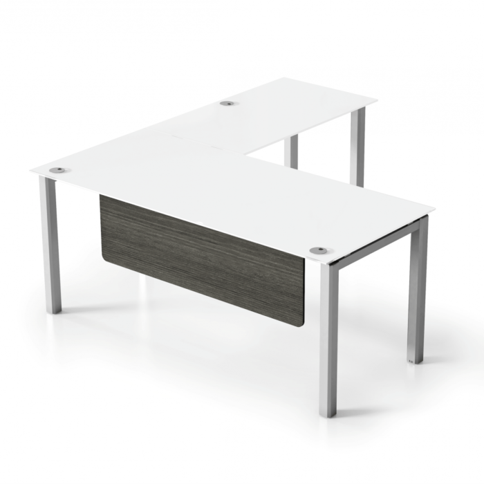 VL 5'6" x 6' Glass L-Shape Desk