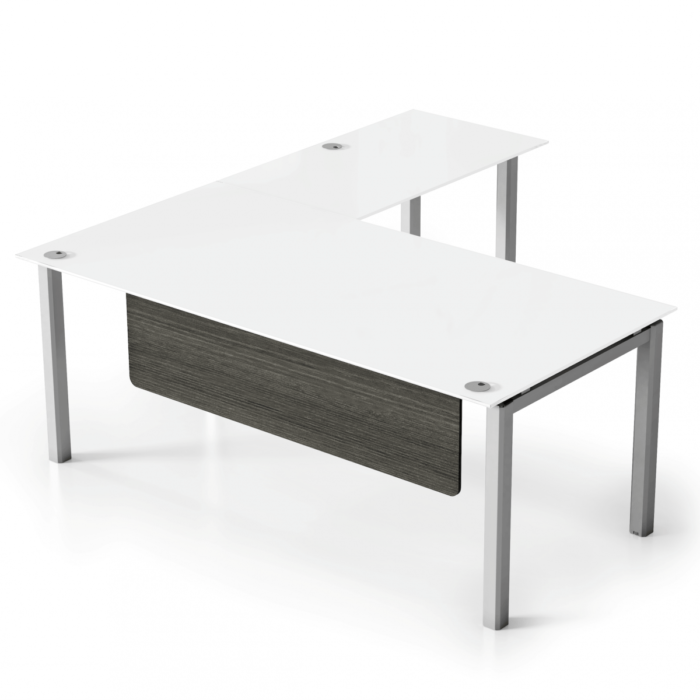VL 6' x 6'6" Glass L-Shape Desk