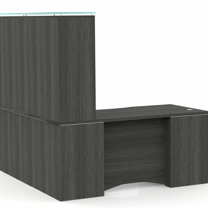 OFW VL L-Shape Desk with Glass Hutch