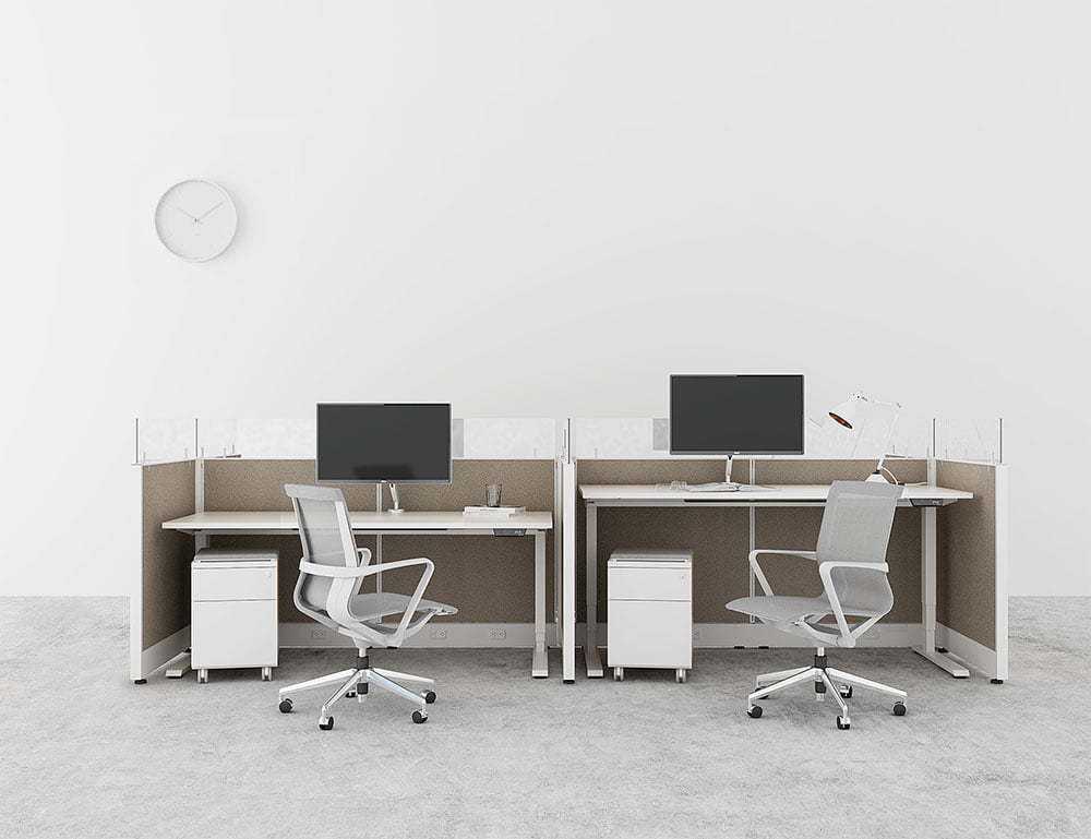 Friant Novo Panel System & My Hite Adjustable tables Friant Prov Task Chair