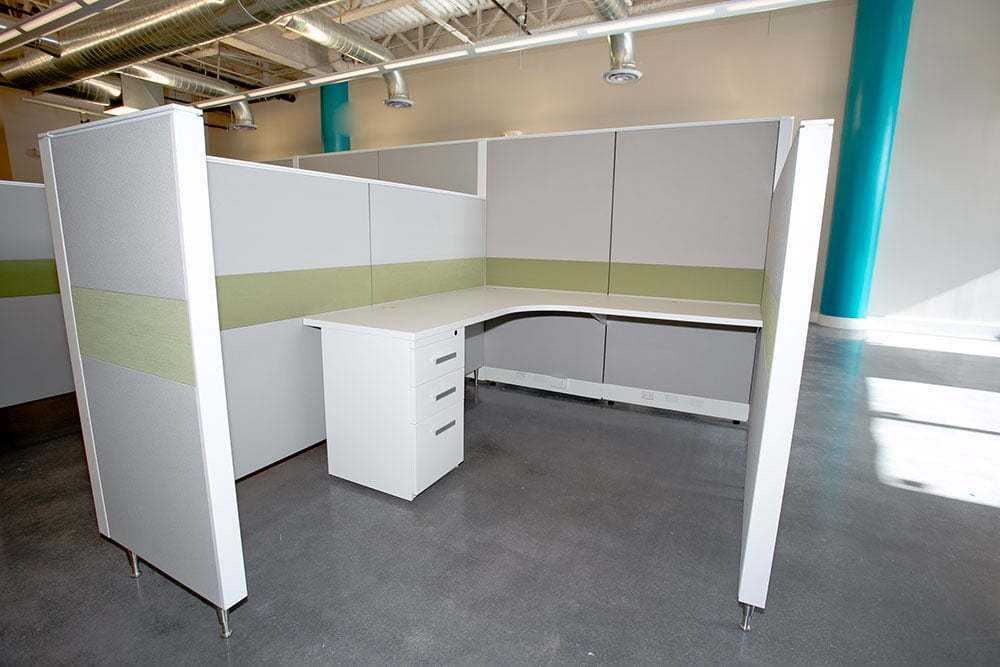 Corporate office furniture workstation cubicles for fitness company South Florida
