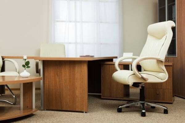 This is a picture of a white office chair.