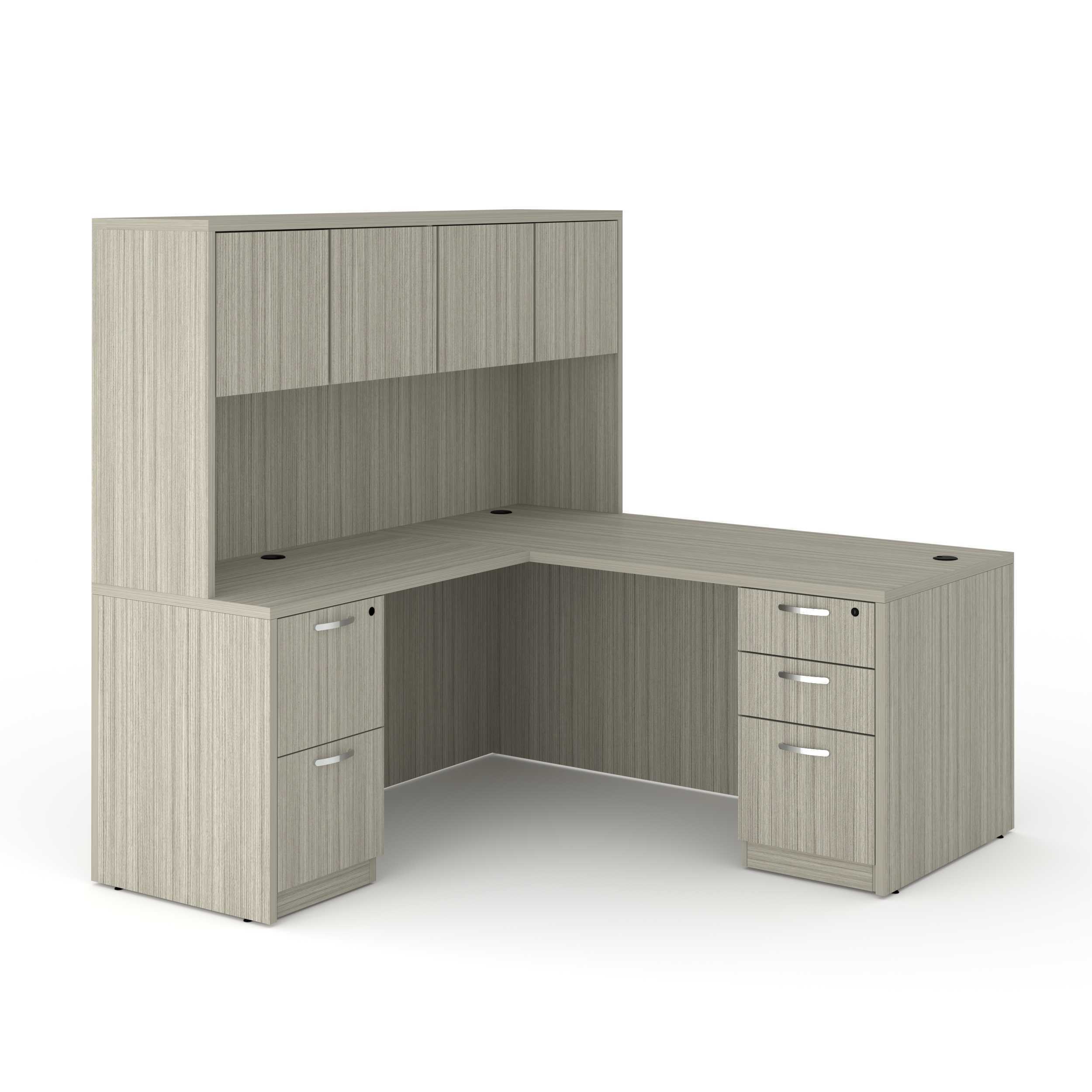 L Shaped Office Desk with Hutch
