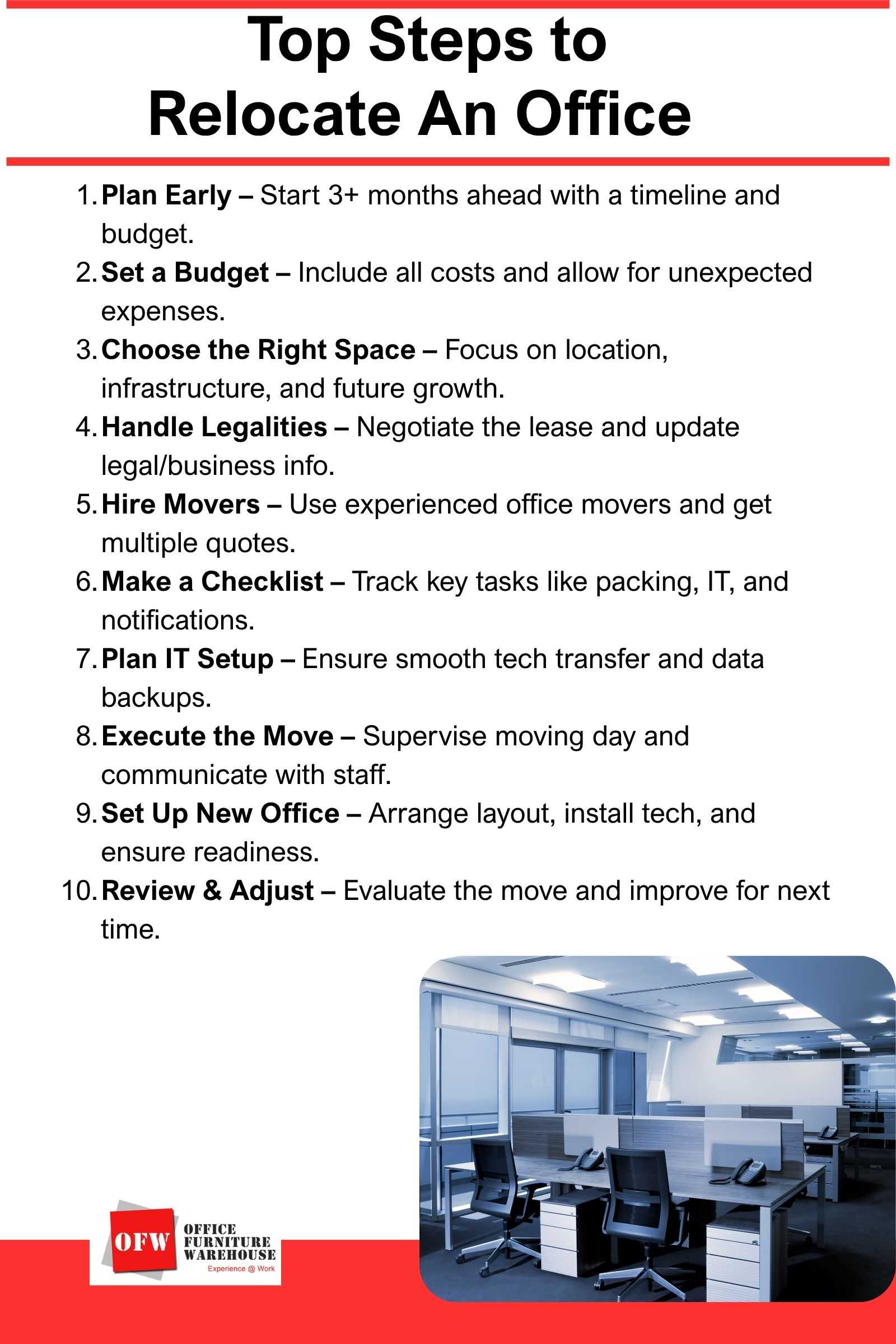 Top Steps to Relocate An Office